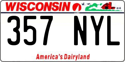WI license plate 357NYL