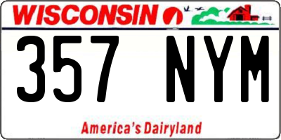 WI license plate 357NYM