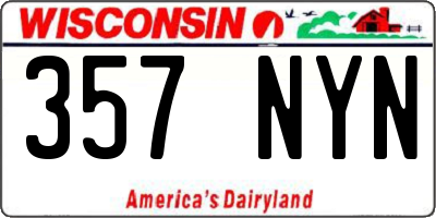 WI license plate 357NYN