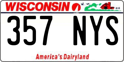WI license plate 357NYS