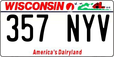 WI license plate 357NYV