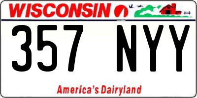 WI license plate 357NYY