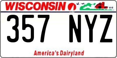 WI license plate 357NYZ