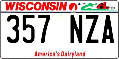 WI license plate 357NZA