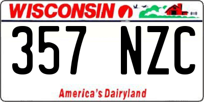 WI license plate 357NZC