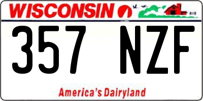 WI license plate 357NZF