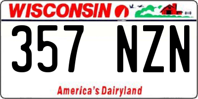 WI license plate 357NZN