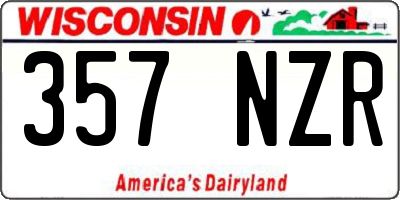 WI license plate 357NZR