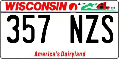 WI license plate 357NZS