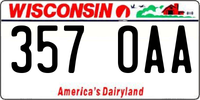 WI license plate 357OAA