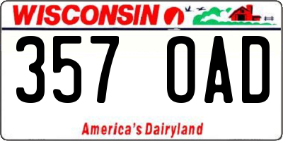 WI license plate 357OAD