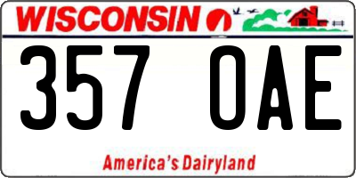 WI license plate 357OAE