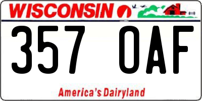 WI license plate 357OAF