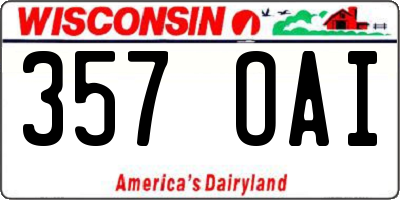 WI license plate 357OAI