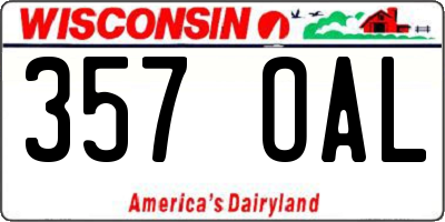 WI license plate 357OAL