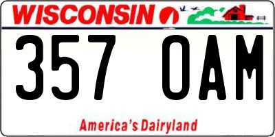 WI license plate 357OAM