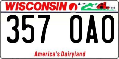 WI license plate 357OAO