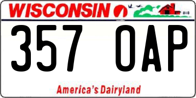 WI license plate 357OAP