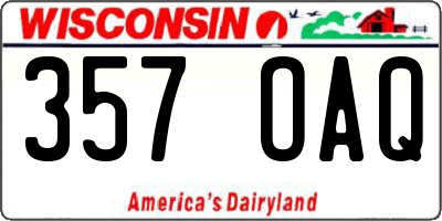 WI license plate 357OAQ