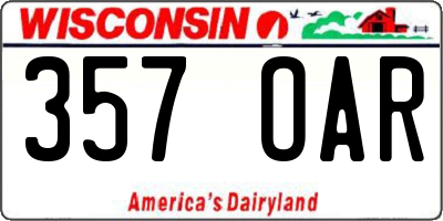 WI license plate 357OAR