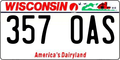 WI license plate 357OAS