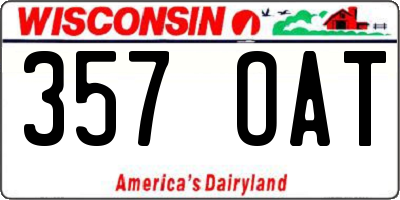WI license plate 357OAT
