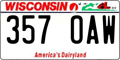 WI license plate 357OAW