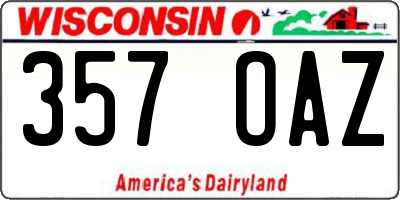 WI license plate 357OAZ