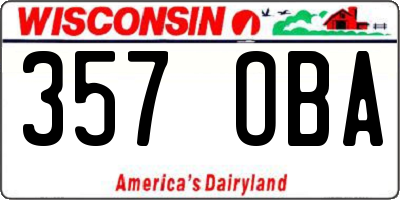 WI license plate 357OBA