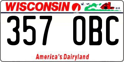 WI license plate 357OBC