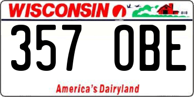 WI license plate 357OBE