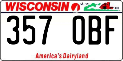 WI license plate 357OBF