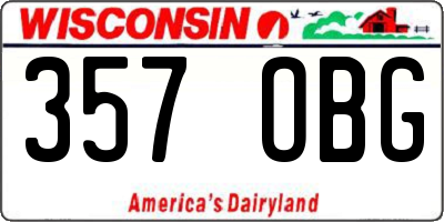 WI license plate 357OBG