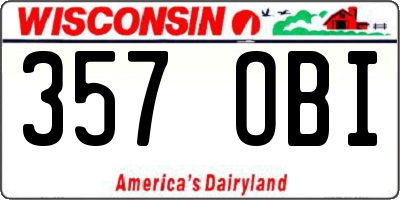 WI license plate 357OBI