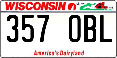 WI license plate 357OBL