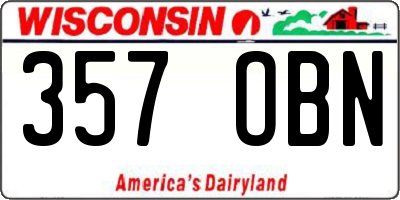 WI license plate 357OBN
