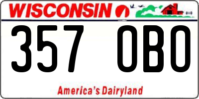 WI license plate 357OBO