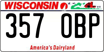WI license plate 357OBP
