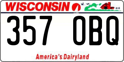 WI license plate 357OBQ