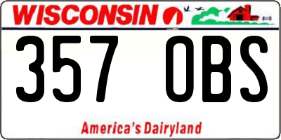 WI license plate 357OBS