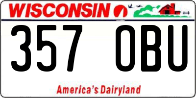 WI license plate 357OBU