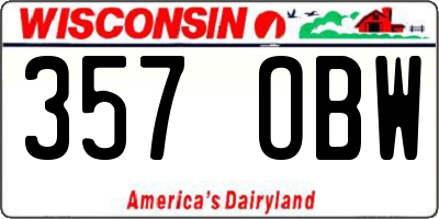 WI license plate 357OBW