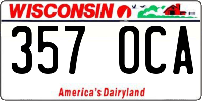 WI license plate 357OCA