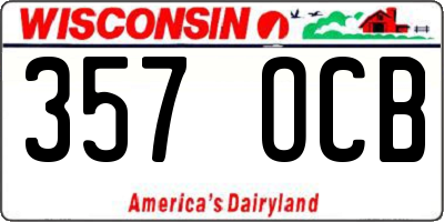 WI license plate 357OCB