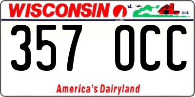 WI license plate 357OCC