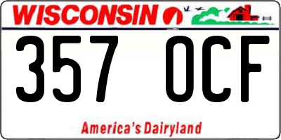 WI license plate 357OCF