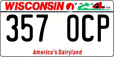 WI license plate 357OCP