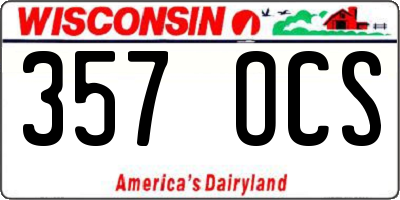 WI license plate 357OCS