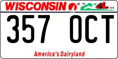 WI license plate 357OCT