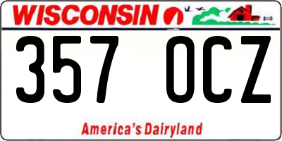 WI license plate 357OCZ